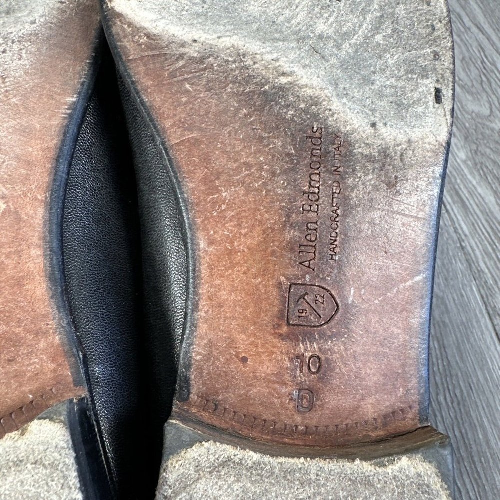 ALLEN EDMONDS URBINO Leather Loafers Shoes Mens SZ 10 D Italy HandCrafted Black - Picture 12 of 12